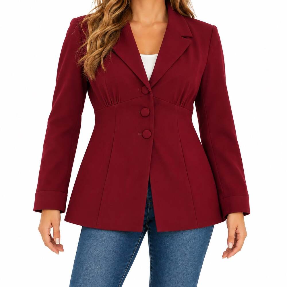 Bebe wool tailored blazer maroon color shoulder pads Y2K women 6